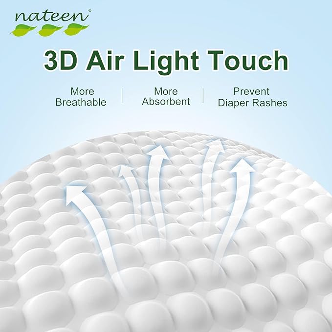 Nateen Premium Baby Diapers, Overnight Use Disposable Diapers for Sensitive Skin, Ultra Thin Diapers with Comfortable Fit. (Size 2 (Small), 100, Count)