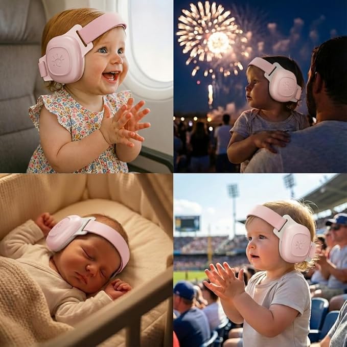 Baby Noise Cancelling Headphones – Infant & Toddler Ear Muffs 24 dB – Hearing Protection – Adjustable Newborn Ear Defenders.
