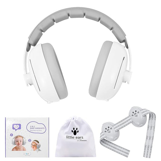 Baby Ear Muffs Noise Protection: 2-in-1 Baby Headphones for Noise, Protects Hearing for 0-48 Months Infants Toddler