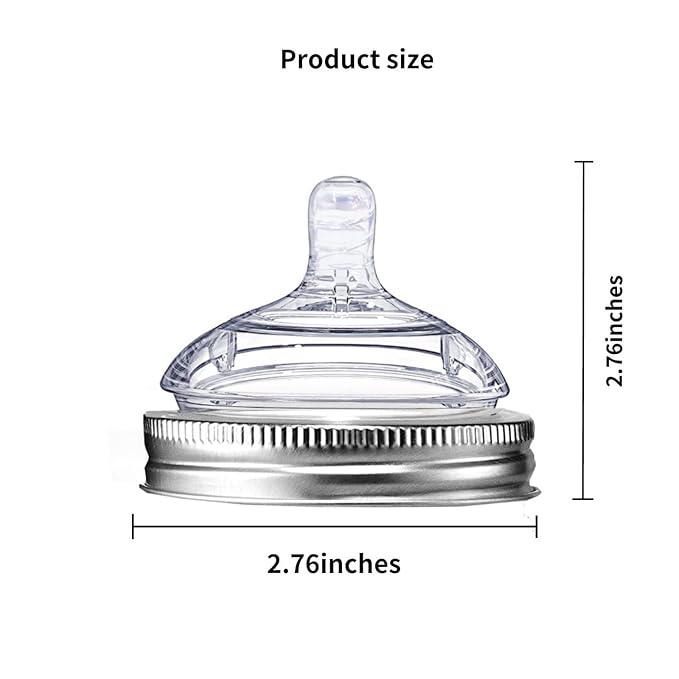 YeeBeny Mason Jar Bottle Nipples, Pacifier Mason Can Lid BPA Free Baby Bottles Nipples Lid Suitable for 7cm Mason jar, Turn Any Mason Jar into a Baby Bottle