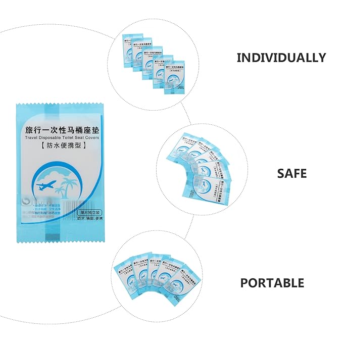 Healifty 1bag Disposable Toilet Seat Cushions Portable Covers for Travel Camping and Public Restrooms Tear Resistant for Home Hotel and School