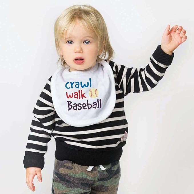 ChalkTalkSPORTS Baseball Baby & Infant Bibs | Soft Microfiber Baseball Baby Bibs