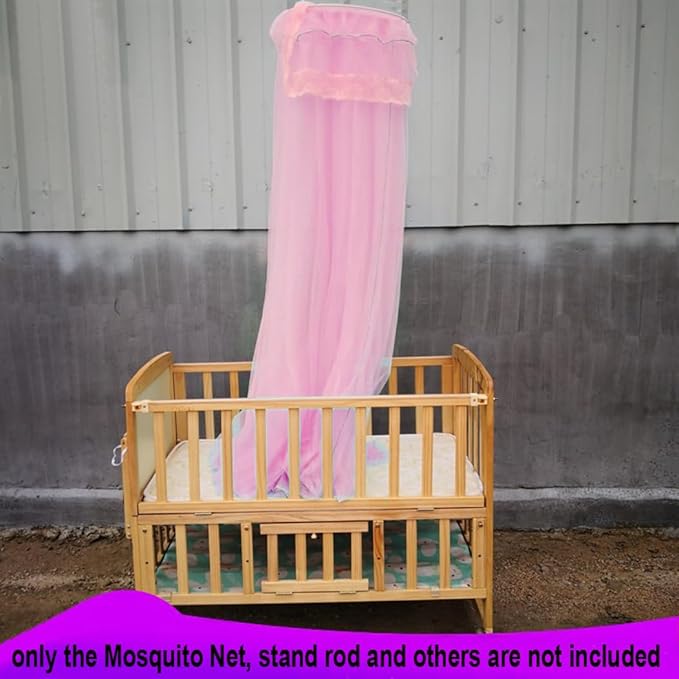 Crib Mosquito Net Crib Dome Bed Canopy Foldable Cot Net Tent Universal Palace Style Dome Bed Curtain (Stand Rod NOT Included)