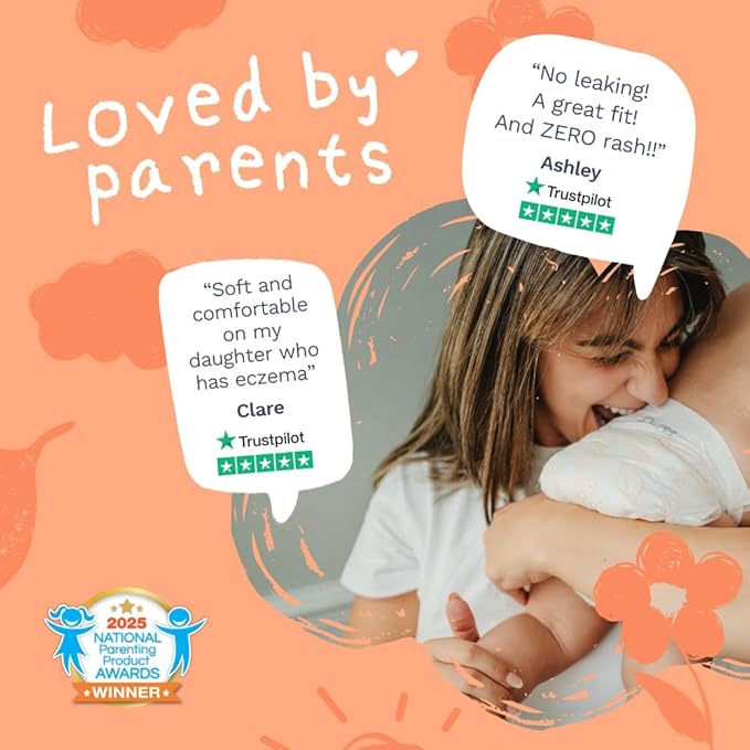 Pura Newborn Baby Diapers - Size N (Up to 10 lbs), 28 Count, Cloud Soft Disposable Diapers for Sensitive Skin, Totally Chlorine Free, Blowout Blocker & Wetness Indicator