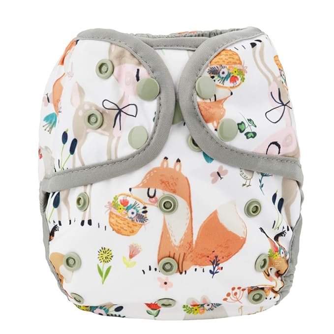 Baby Diaper Cover Nappy One Size 8lbs to 36lbs (Foxes Deers)