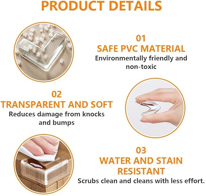10 Pack Corner Protector Baby, Clear Corner Protectors are Suitable for The Edges of Furniture and Tables,Table Corner Covers Baby Safety