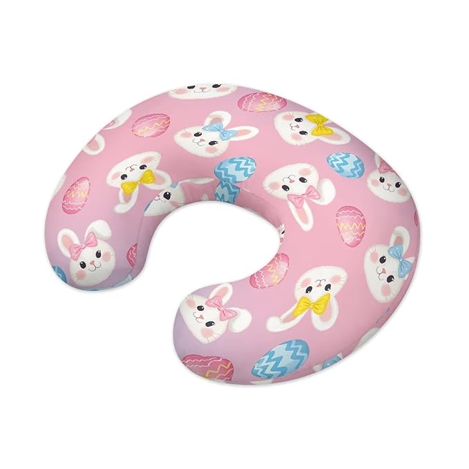 Colorful Rabbit Egg Easter Nursing Pillowcase Stretchy Removable Nursing Covers for Breastfeeding Pillows Ultra Soft Newborn Feeding Pillow Cover Easy to Use and Dustptoof
