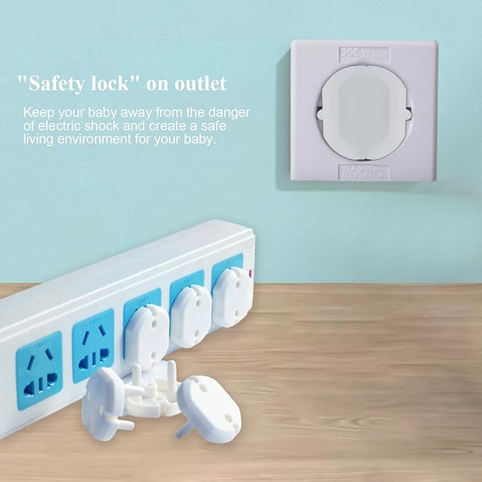 Fielect Outlet Plugs Covers Childproof EU Plug Protectors Electric Socket Cover Electrical Protector 2-Hole White 30Pcs