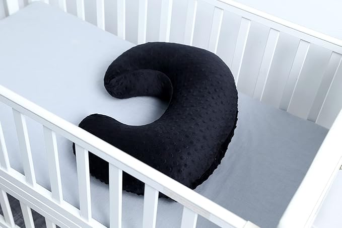 Dots Nursing Pillow Cover, Case Plush Breathable Breastfeeding Pillow Slipcover Fits Nursing Pillow, Super Soft Snug Positioners for Baby Boy Baby Girl(Black)