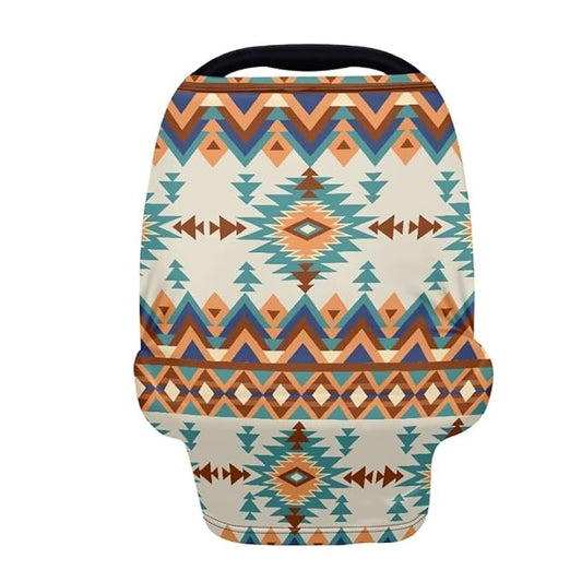 Coldinair Native Aztec Geometric Ultra Soft and Stretchy Car Seat Cover for Baby Boys Girls,Car Seat Canopy Nursing Cover,Multi-use Cover,Baby Breastfeeding Cover