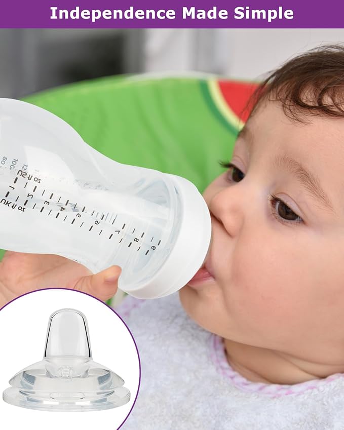 Sippy Spout Nipples for Philips Avent Natural Baby Bottles, My Grippy Spout Sippy Cup and Natural Trainer Sippy Cup,Variable Flow, Silicone Conversion Nipple,6+ Months,4 Count