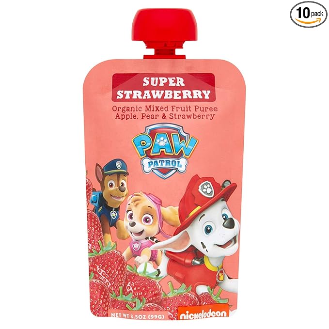 Paw Patrol Super Strawberry Organic Mixed Fruit Squeeze Pouch, 3.5 Ounce (Pack of 10)