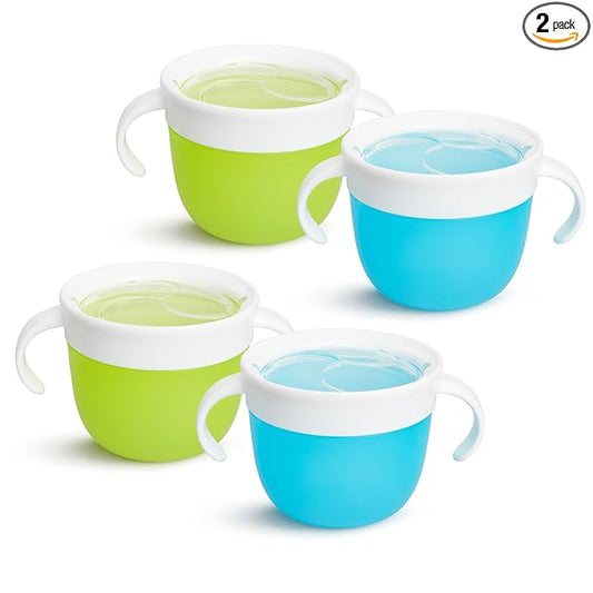 Munchkin® Snack™ Catcher Toddler Snack Cups, 4 Pack, Blue/Green