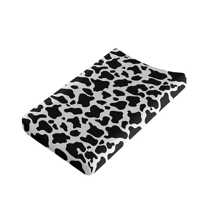 Cow Print Diaper Changing Pad Cover, Comfortable Infant Changing Table Cover Breathable Changing Mat Cover Baby Nursery Diaper Changing Pad Sheets