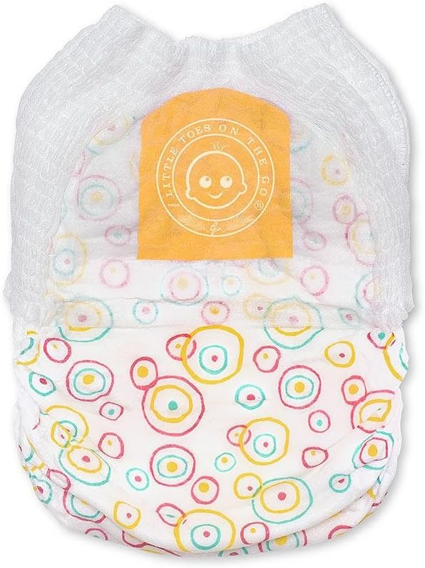 Little Toes Premium Natural Disposable Swim Diapers, Size 3-4 Medium (20-30 lbs) (12 Count) | Baby Disposable Swim Diapers | Hypoallergenic, Chlorine & Fragrance-Free | Gentle on Sensitive Skin