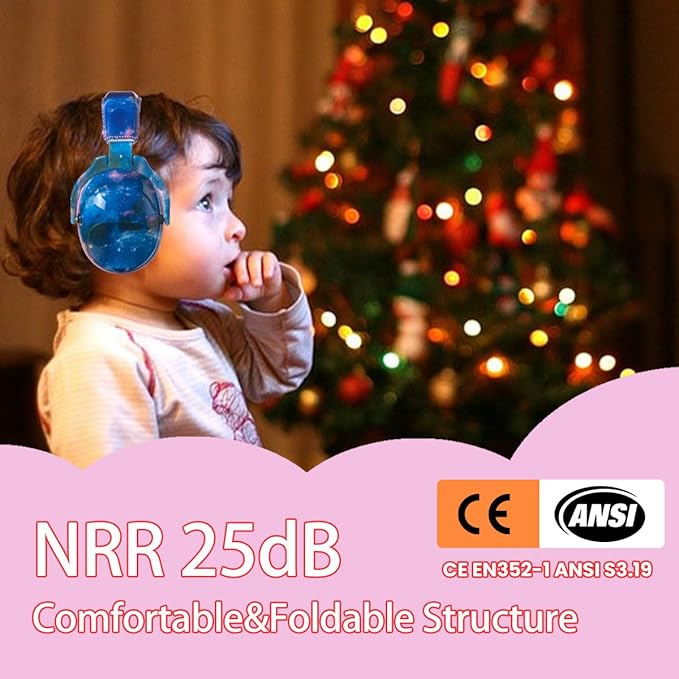 Kids Hearing Protection,25dB NRR Noise Reduction,Sound Proof for Kids,Toddler,Safety Earmuffs for Concert,Airplane,Autism,Monster Jam,Travel,School-Pink Blue Galaxy