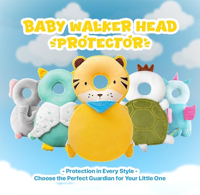 Baby Head Protector Backpack: Soft Landing & Safety Toddler Fall Protection for Baby Crawling & Walking & Falling-Back Cushion for Infant (Lion)