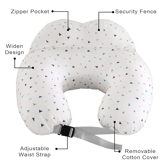 BATTOP Nursing Pillow for Breastfeeding, Plus Size Breastfeeding Pillow for More Support for Mom, with Removable Cover Adjustable Waist Strap, Feeding Pillow for Adult