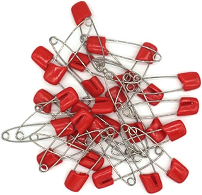 Baby Safety Pins Secure Clips for Fastening Baby Clothes Diaper Napkins 50pcs 60PCS 30PCS (Red, 30 pcs)