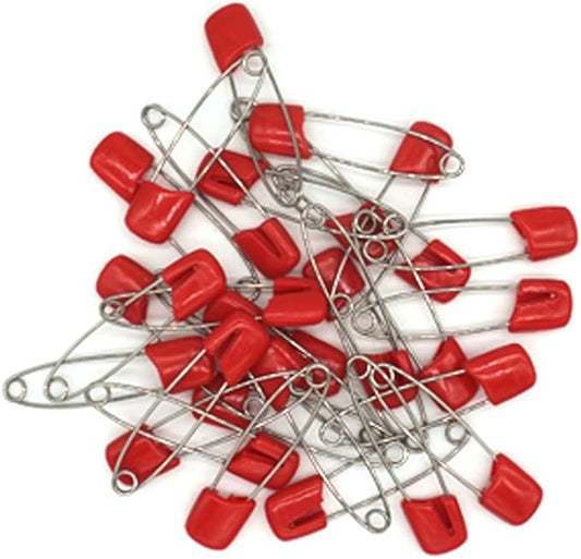 Baby Safety Pins Secure Clips for Fastening Baby Clothes Diaper Napkins 50pcs 60PCS 30PCS (Red, 30 pcs)