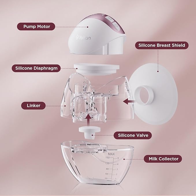 Wearable Breast Pump: Hands-Free Wireless Pump with App Control, 4 Modes & 12 Levels, BPA-Free 150ml Collector, Memory Function, 2-Pack Portable Breastfeeding Pump, Rose Gold