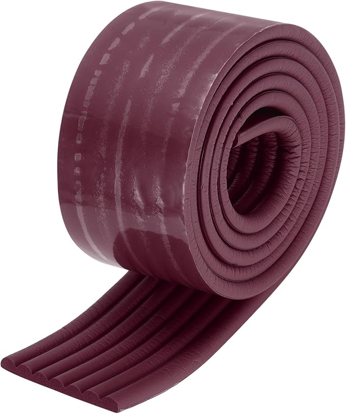uxcell Bunk Bed Ladder Pad, 6.5ft NBR Self-Adhesive Corner Edge Protector Soft Furniture Corner Guard for Ladder Table Desk Edge, Dark Brown