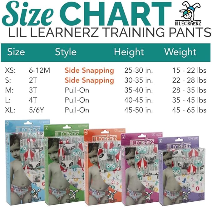 Kanga Care Lil Learnerz Reusable Toilet Training Pants (XSmall - Lily & Caribbean)