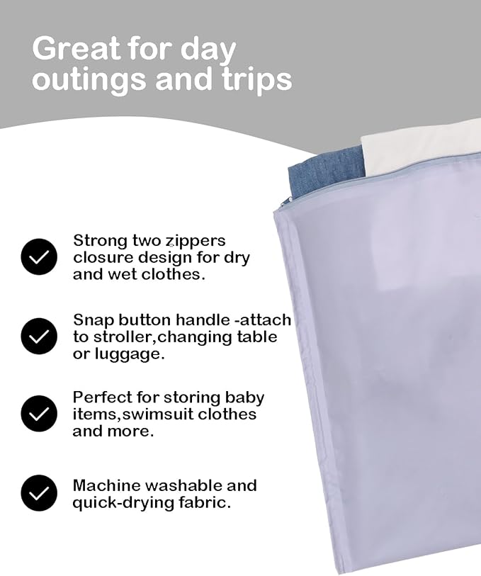 ALVA Waterproof Leakproof Wet Dry Bag 2-Pack | Reusable for Swim, Baby Clothes, Diapers & Travel 2LK02
