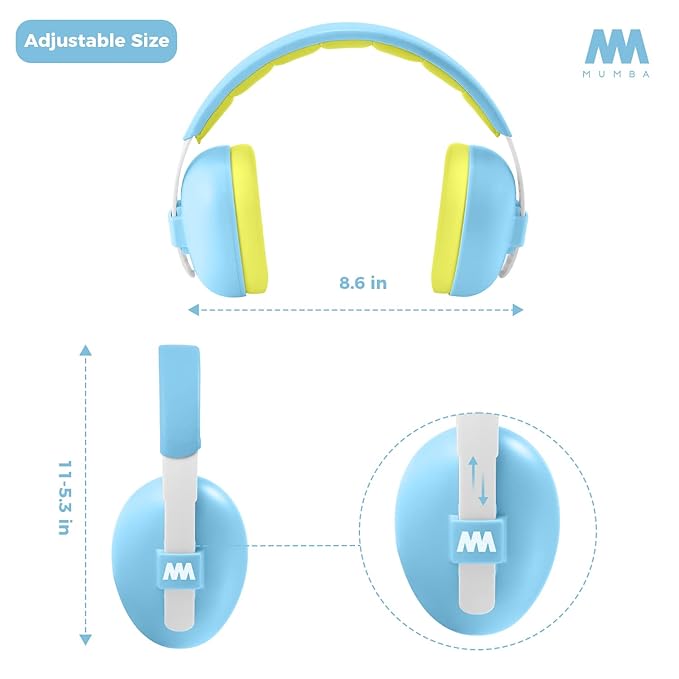 Baby Ear Protection Noise Cancelling Headphones for Babies and Toddlers - Mumba Baby Earmuffs - Ages 3-24+ Months