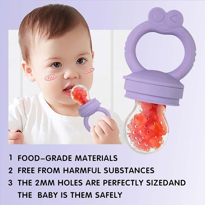 Baby Fruit Feeder Breastmilk Popsicle Molds Set, Silicone Food Storage Freezer Tray and Breast Milk Feeder Pacifier for Teething
