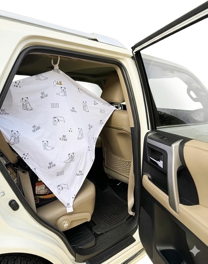 Multi-Use Car Window Shade for Babies & Toddlers, Can be Used as a Nursing Cover and Car Seat Cover, Newborn Essentials, Expecting Mothers and Infants Must Have, Travel Essentials