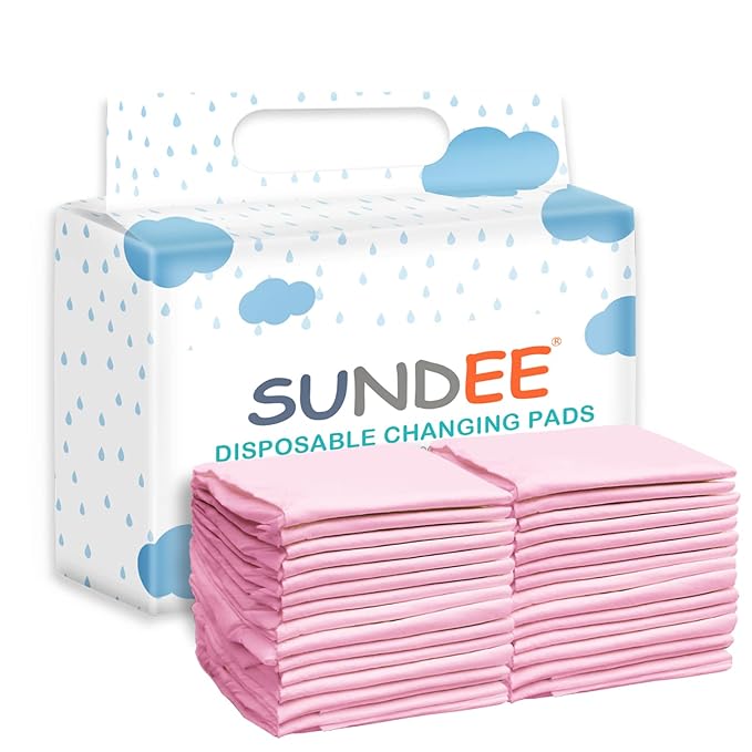 Baby Disposable Changing Pad, 25 Pack Soft Non-Woven Fabric Breathable Waterproof Underpads, Portable Leak-Proof Mattress Protector, Incontinence Bed Pads