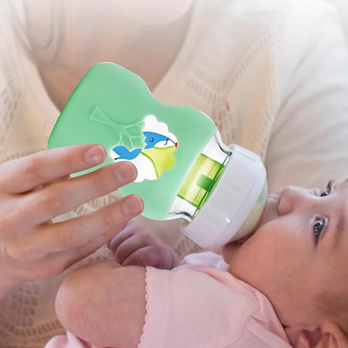 2 Pack Anti Breakage Baby Bottle Holder, Silicone Sleeves for Dr. Brown's Natural Glass Baby Bottles, Anti Flow Sleeve for Infant Bottles (5 Ounce)