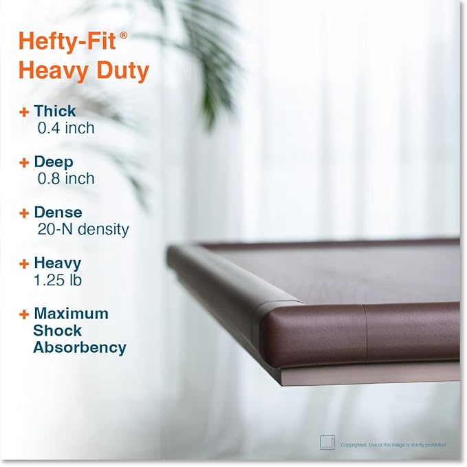 15ft Edge 20 Corners - Bundle & Save - RovingCove HeftyFit Edge Corner Guards, Coffee Brown