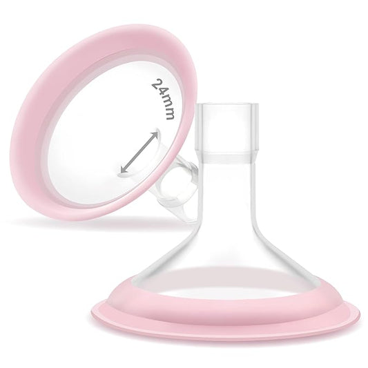 24mm Maymom MyFit Shields, Pano Series; Compatible with Medela Breast Pump- PersonalFit, Freestyle, Harmony, Maxi, Freestyle Flex Connector; Connect to Maymom Widemouth/Narrow Connector, 2pcs