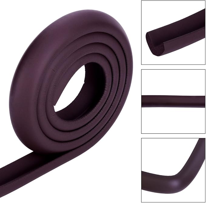 Kids Baby Safety Rubber Bumper Strip Corner and Guards Protector Child Proofing Premium Childproofing Protector (Coffee)