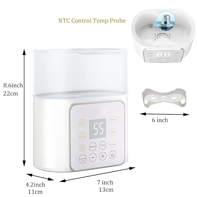 Baby Bottle Warmer, Fast Baby Food Heater Defrost BPA-Free Warmer Accurate Temperature Control for Breastmilk or Formula，9-in-1 Double Fast Warmer Bottle for Babies