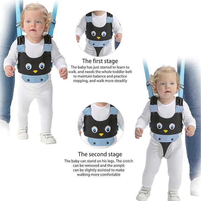 Surakey Baby Walking Harness - Handheld Kids Walker Helper - Toddler Walker Harness Adjustable Assistant Belt - Help Infant Learning Walk Support Assist Trainer Tool for 7-24 Month Old (Black)