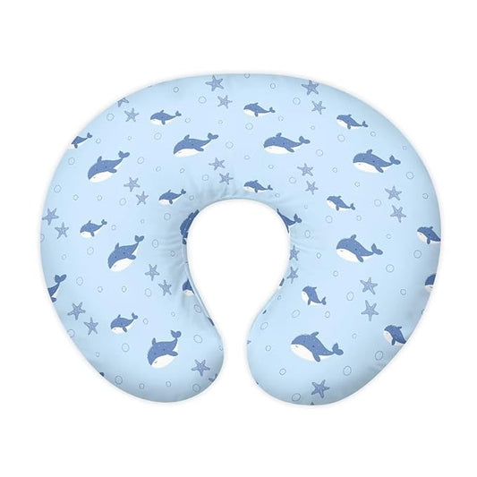 Blue Cute Shark Nursing Pillowcase Ultra Soft Comfortable Newborn Nursing Pillow Case Stain Resistant and Scratch Resistant