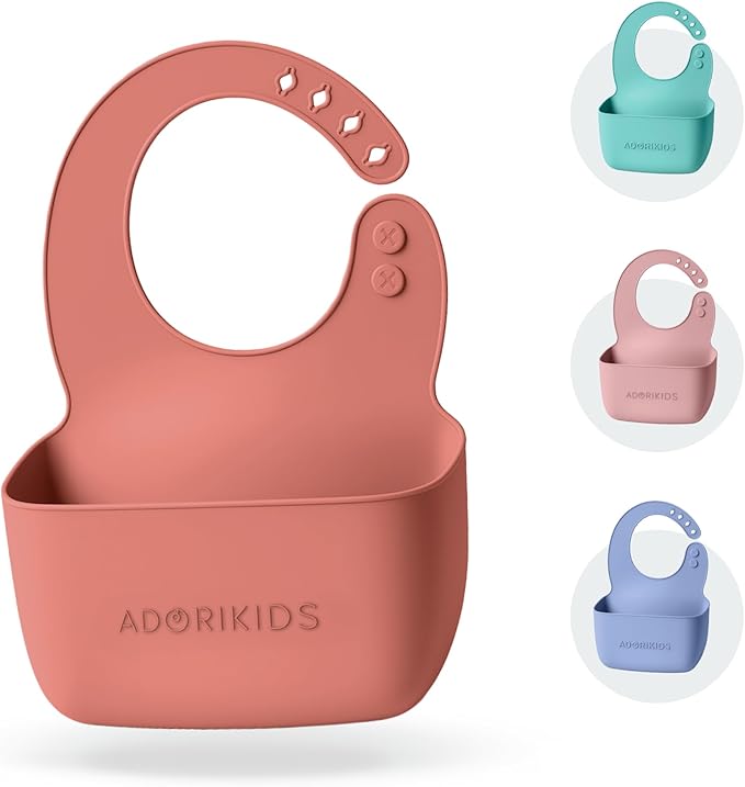 RideBib Silicone Vomit Bib with Extra-Deep Pocket for Motion Sickness Relief During Travel. Patent Pending
