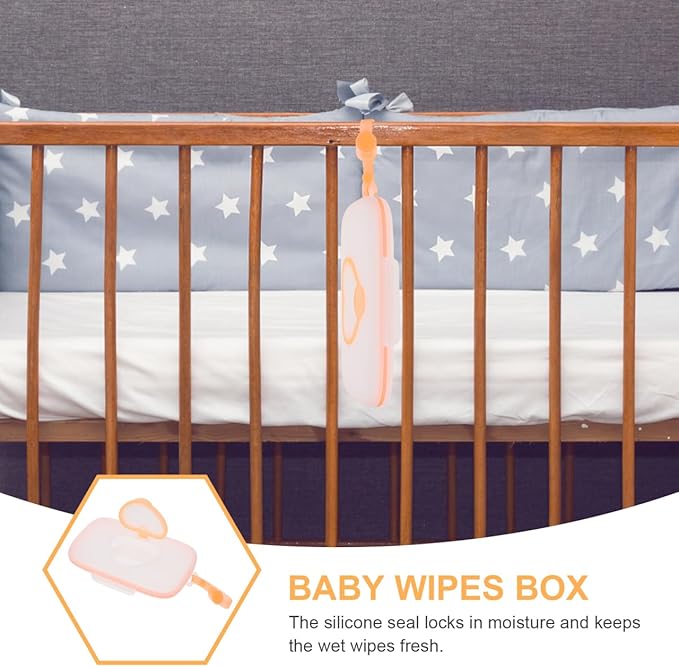 Travel Wipes Case Wipes Holder Baby Dispenser Holder: Newborn Wipes Box Toddlers Stroller Hanging Orange Wipe Case Portable Outdoor Use for Home Travel Hotel Wipe Holder Babywipes