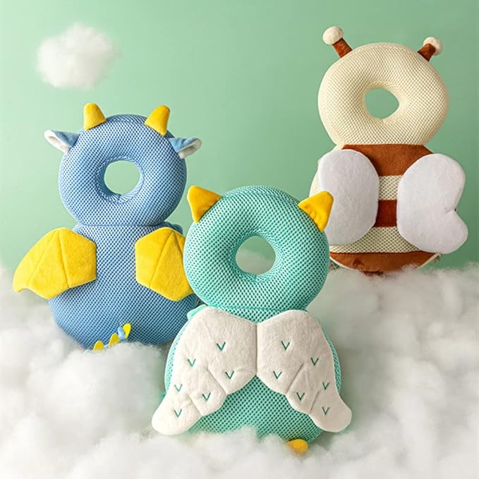 Baby Head Protector & Baby Knee Pads for Crawling, Adjustable Toddlers Head Safety Pad Cushion Backpack, Baby Back Protection for Crawling & Walking, for Age 5-24Months (Rabbit)
