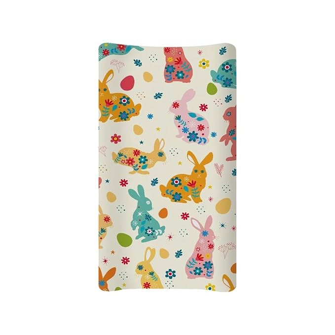 Pink Rabbit Changing Pad Cover Baby Girl Boy Easter Diaper Change Table Covers Soft Stretchy Safe Changing Mat Sheet Cover