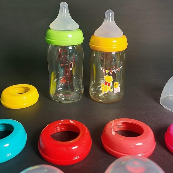 1pc Orange Baby Bottle Cap and Ring Suitable for Pigeon Bottle,Food Grade PP Baby Bottle Cap and Ring,Simplicty Fashionable Baby Bottle Cap and Ring Feeding Bottle,Bottle-Feeding