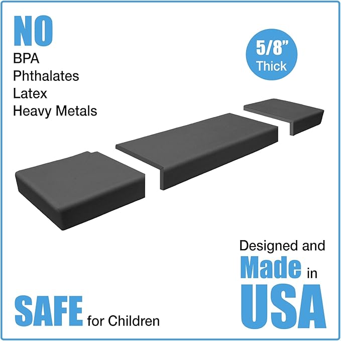 KidKusion Soft Seat Hearth Pad | Made in USA| Black | 72" x 14" | Fireplace Safety Cushion | Hearth Pad