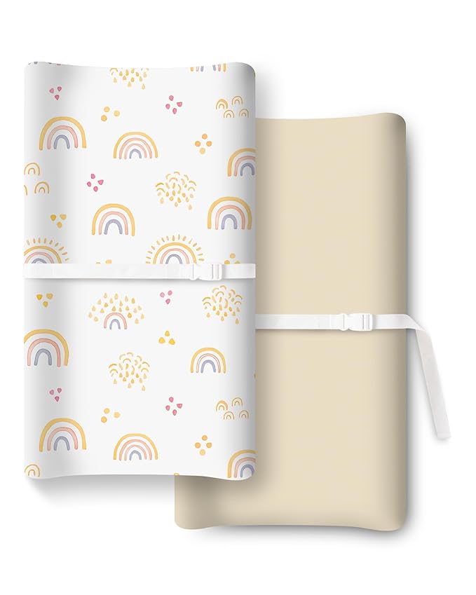Extra Stretchy Changing Pad Cover, Ultra Soft Premium Jersey Knit Changing Pad Sheets, Unisex for Boys Girls, Fits All Standard Changing Tables/Dresser Tops - 2 Pack