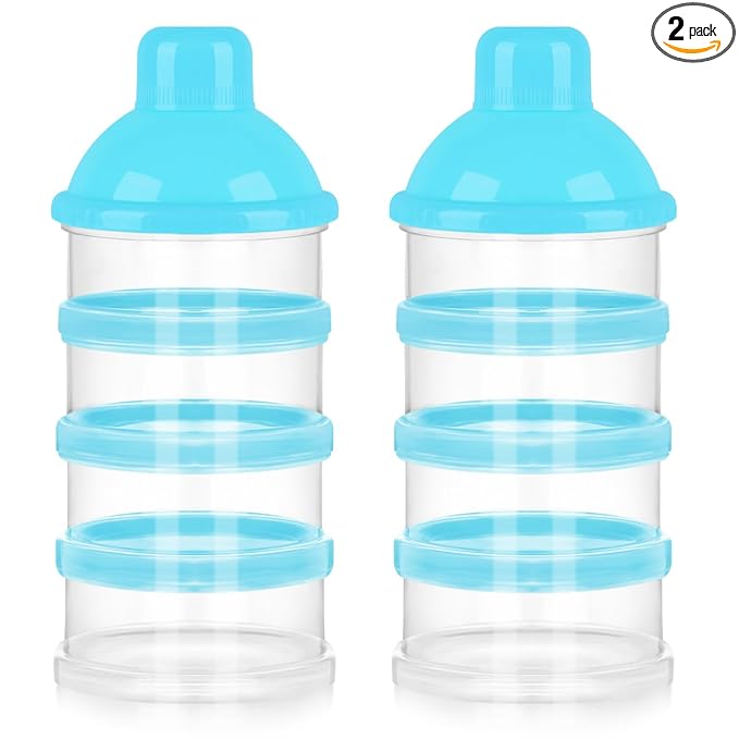 Accmor Formula Dispenser On The Go, 4 Compartments Stackable Formula Container for Travel, Baby Milk Powder Kids Snack Container, BPA Free ﻿