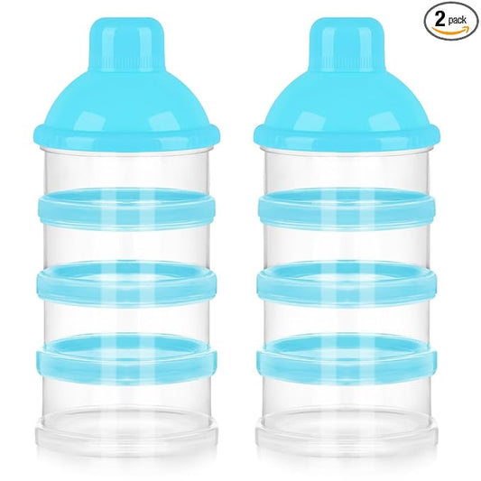 Accmor Formula Dispenser On The Go, 4 Compartments Stackable Formula Container for Travel, Baby Milk Powder Kids Snack Container, BPA Free ﻿