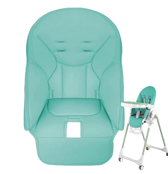 Baby High Chair Cover Replacement | PU Leather Dining Chair Cover with Soft Cushion Seat, Easy to Install High Chair Covers for Baby and Toddler, High Chair Cover Replacement (Light Green)