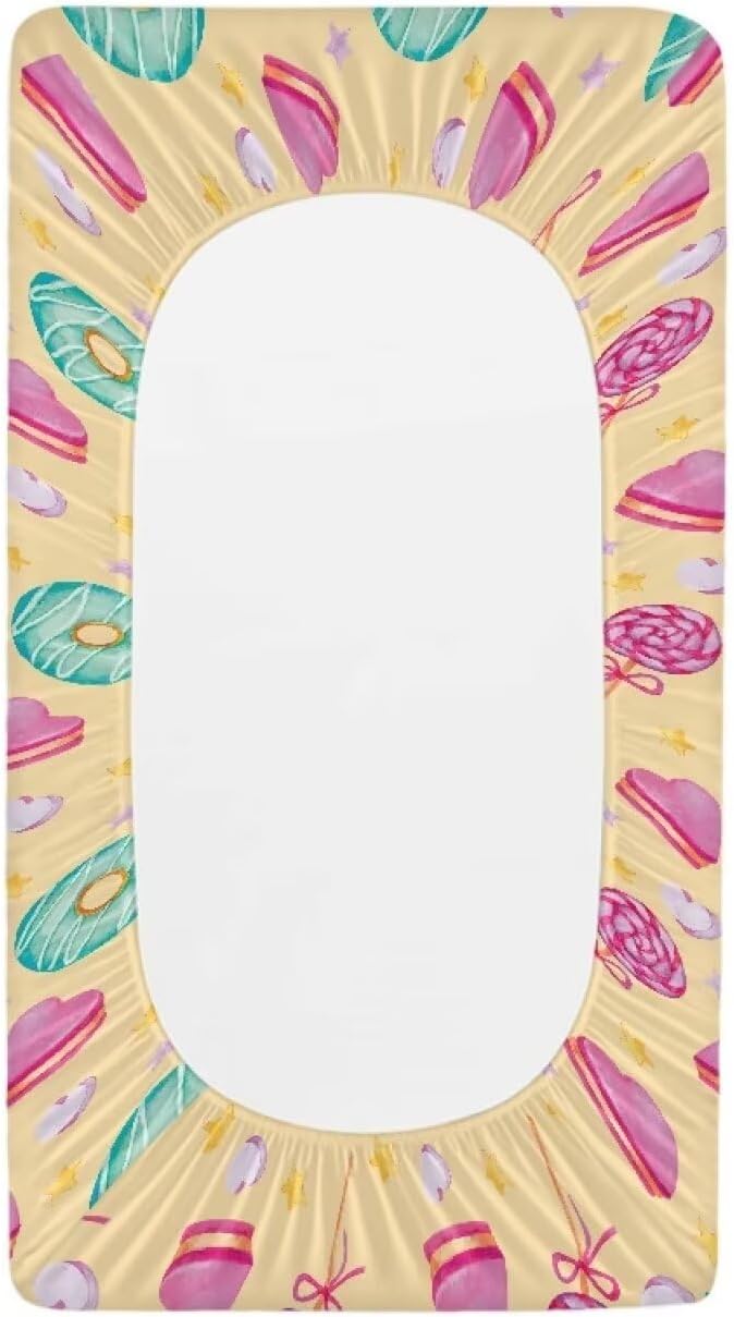 Ice Cream Print Changing Table Diaper Change Pad Cover Girl Boys Baby Infant Floral Soft Breathable Changing Table Cover Crib Mat Sheets 32''x16"